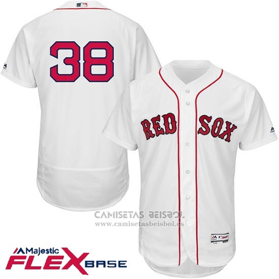 Camiseta Beisbol Hombre Boston Red Sox Rusney Castillo Autentico Collection Blanco Flex Base